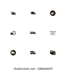 Delivery icons set. searching code, fast, time delivery and tracking