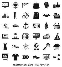Delivery icons set. Simple style of 36 delivery vector icons for web isolated on white background