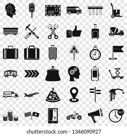 Delivery icons set. Simple style of 36 delivery vector icons for web for any design
