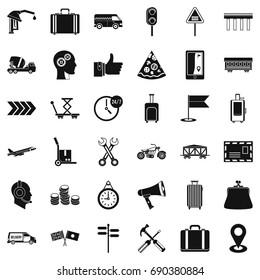 Delivery icons set. Simple style of 36 delivery vector icons for web isolated on white background