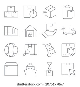 Juego de iconos de entrega. Elementos vectores de símbolo de entrega para web infográfica