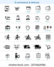 Delivery icons set. Vector elements. Can use for your design, mobile, web, infographic and etc. Prepared for use in any size on different devices. EPS10.