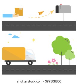 Delivery icons set. Vector stock illustration.