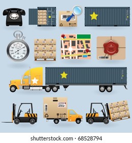 Delivery icons set for web design