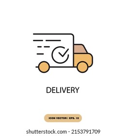 símbolo de iconos de entrega elementos vectoriales para web infográfica