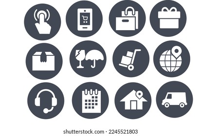 Velocidad de diseño vectorial de iconos de entrega