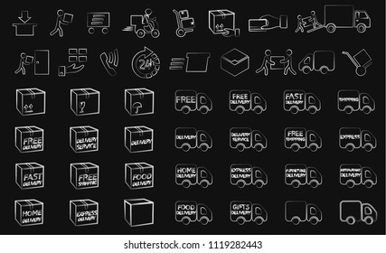 Delivery icons vector set