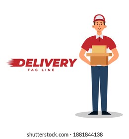 Delivery illustration concept with box