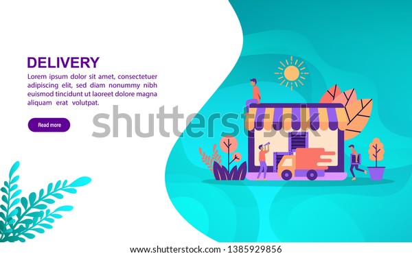 Delivery illustration concept with character.\
Template for, banner, presentation, social media, poster,\
advertising,\
promotion