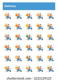 Delivery Illustration Pack for Web Design, Poster, Brochure, Printing, Advertisement, etc.
