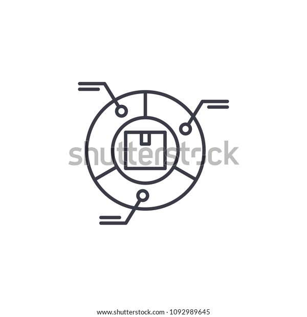 Delivery\
infrastructure linear icon concept. Delivery infrastructure line\
vector sign, symbol,\
illustration.