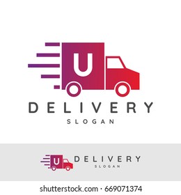 Delivery initial Letter U Logo design