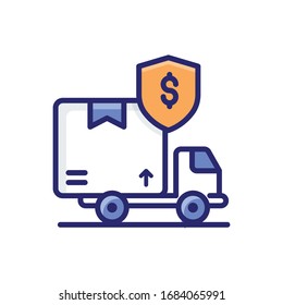 Delivery Insurance Filled Outline vector illustration icon.