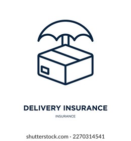 delivery insurance icon from insurance collection. Thin linear delivery insurance, delivery, truck outline icon isolated on white background. Line vector delivery insurance sign, symbol for web and 