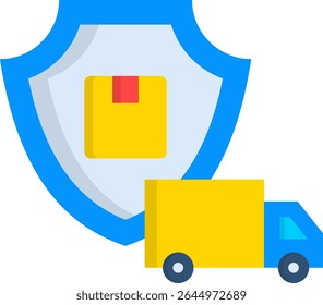 Ilustração plana do vetor do ícone do seguro de entrega