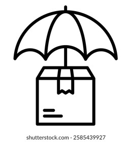 Delivery Insurance icon line vector illustration