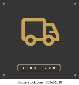 Delivery isolated minimal single flat linear icon for application and info-graphic. Transportation line vector icon for websites and mobile minimalistic flat design.