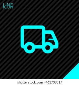 Delivery isolated minimal single flat linear icon for application and info-graphic. Transportation line vector icon for websites and mobile minimalistic flat design.