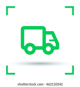 Delivery isolated minimal single flat linear icon for application and info-graphic. Transportation line vector icon for websites and mobile minimalistic flat design.