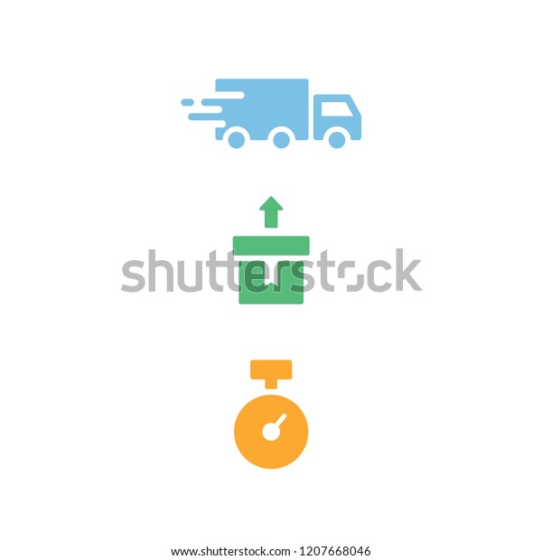 Delivery Items Icons and
Logos Vector Set