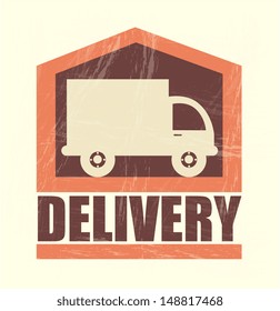 delivery label over white background vector illustration  