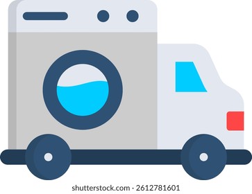Delivery Laundry Icon Flat Vector Illustration