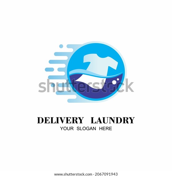 Delivery\
Laundry Logo. suitable for laundry services logo. flat vector\
making easy for any equipment marketing\
logo.