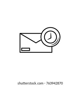 delivery of a letter on time icon on white background