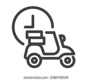 Delivery line art simple isolated icon. Vector flat graphic design illustration