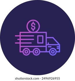 Delivery Line Gradient Icon Design