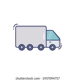 Delivery Line Icon Isolated On White Background