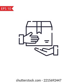 Delivery line icon isolated sign symbol Vector