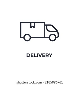 delivery line icon. linear style sign for mobile concept and web design. Outline vector icon. Symbol, logo illustration. Vector graphics