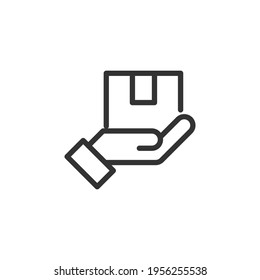 Delivery line icon, sign or symbol. Premium pictogram in trendy outline style. Delivery pixel perfect vector icon isolated on a white background. 
