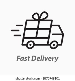Delivery line icon. Vector illustration on white background.