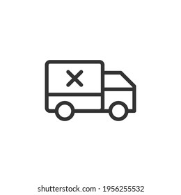 Icono de línea de entrega. Símbolo web para web y aplicaciones. Diseño de firma en el estilo de contorno. Objeto de trazo de entrega.
