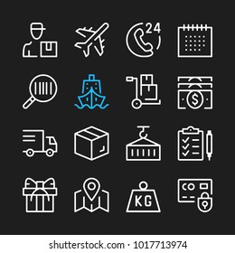 Delivery line icons. Modern graphic elements, simple outline thin line design symbols. Vector icons set