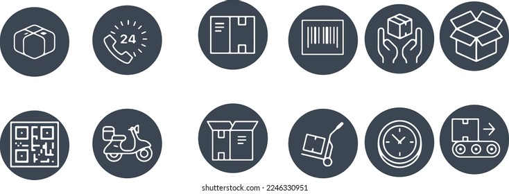 Delivery Line Icons vector design