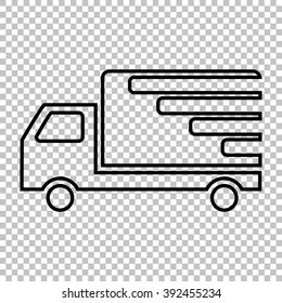 Delivery line vector icon on transparent background