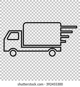 Delivery line vector icon on transparent background