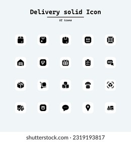 Zeichensatz für Vektorsymbole mit Lieferlinie. Kollektion von Versandsymbol. Kollektion von Symbolen mit Eichhörnchenform. Webseite, Mobile App, UI, UX Design.