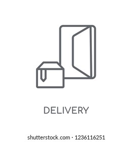 Delivery linear icon. Modern outline Delivery logo concept on white background from Delivery and logistics collection. Suitable for use on web apps, mobile apps and print media.