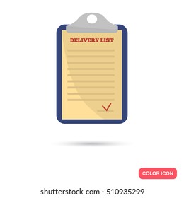Delivery list color icon. Flat design. Delivery theme for web and mobile