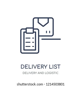 Delivery List icon. Delivery List linear symbol design from Delivery and logistic collection.