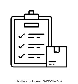 Delivery List icon vector strock illustration