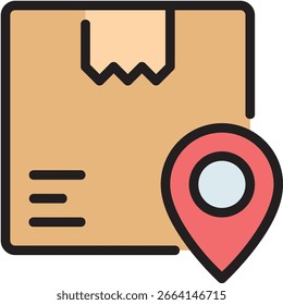 Locación de entrega Ilustración vectorial de iconos de colores