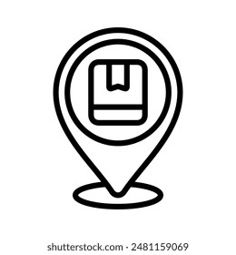 Plantilla de ilustración de diseño de Vector de línea de icono de ubicación de entrega
