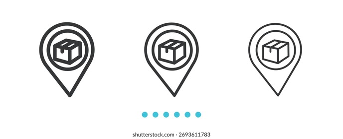 Lieferort Symbol. Dünne Linie Symbol Vektor