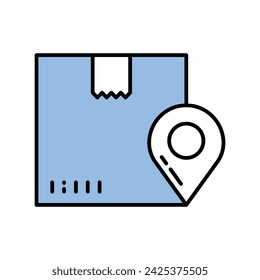 Auslieferungsort Symbol Vektor Strich Illustration