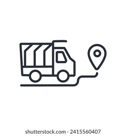 delivery location icon. vector.Editable stroke.linear style sign for use web design,logo.Symbol illustration.